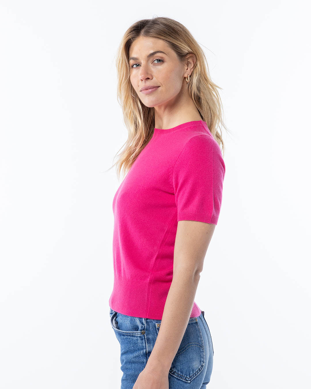 Short Sleeve Cashmere Crew