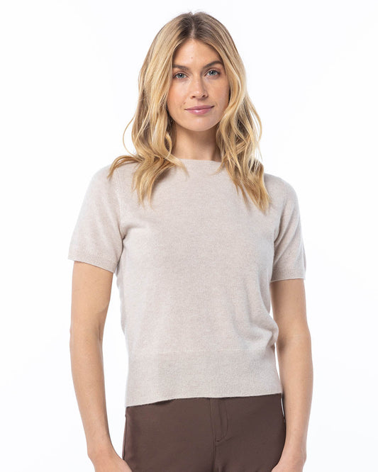 Short Sleeve Cashmere Crew