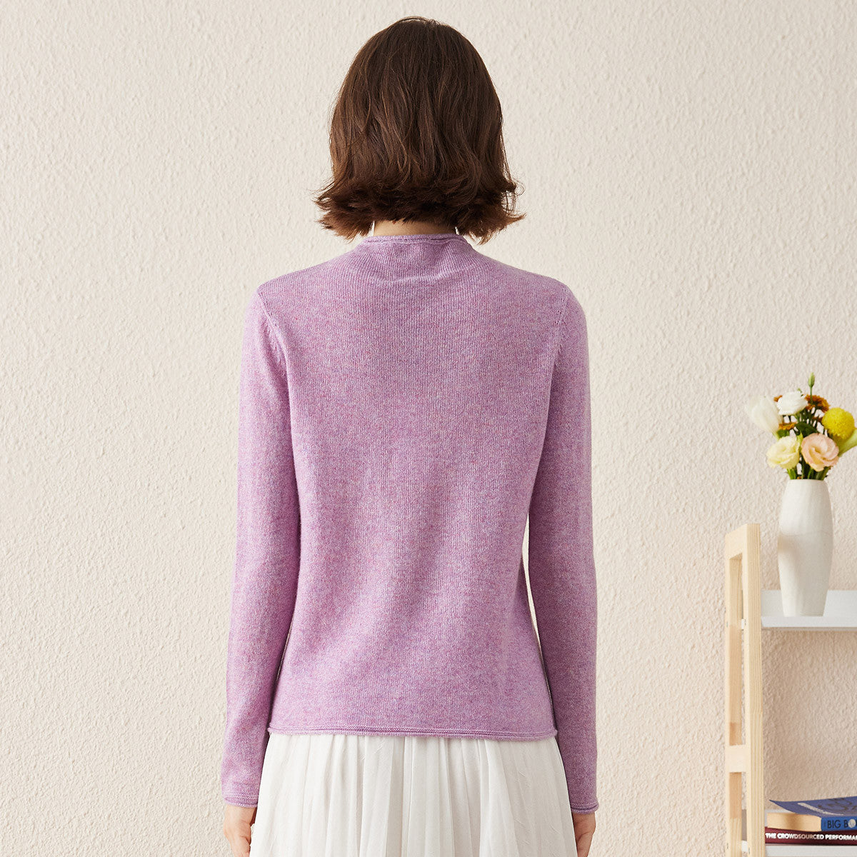 100% Cashmere Womens Round Neck Knit sweater