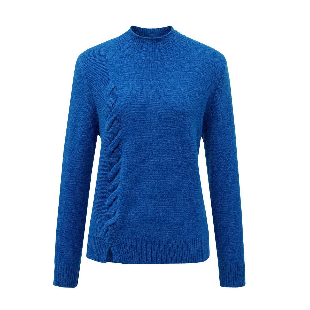 100% Cashmere Classic Ribbed Cable Knit Sweater