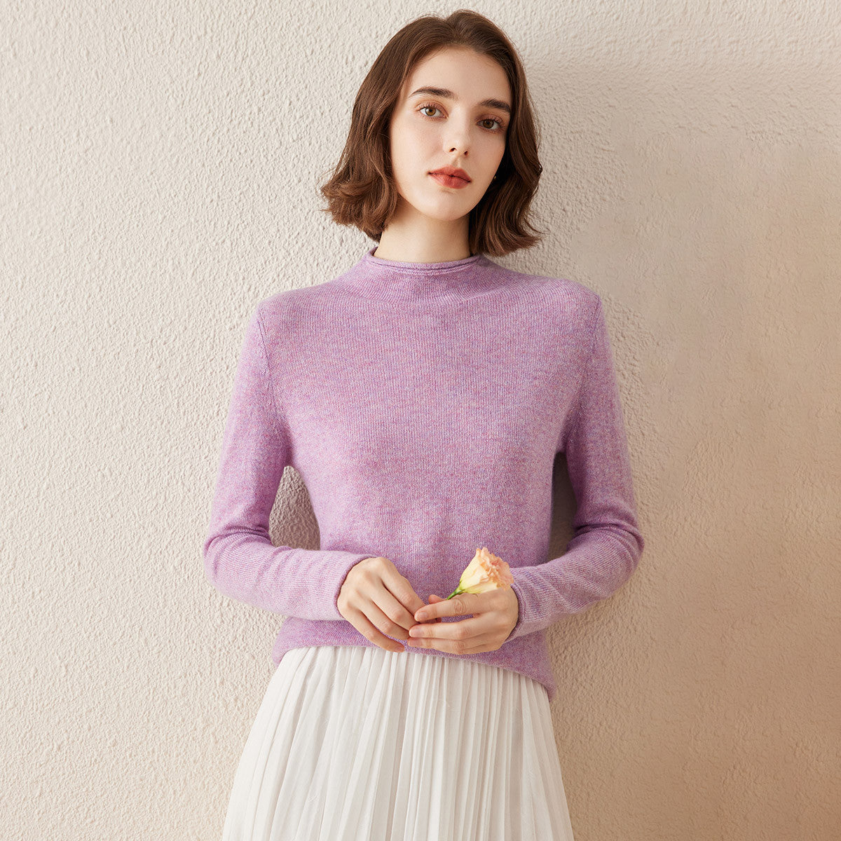 100% Cashmere Womens Round Neck Knit sweater