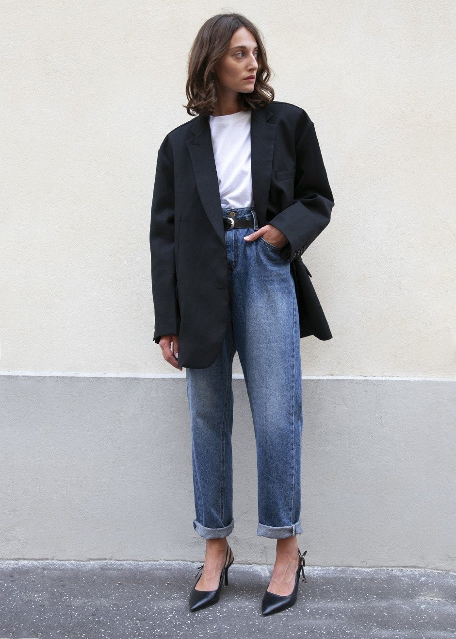 Frankie Oversized Boyfriend Blazer - Black