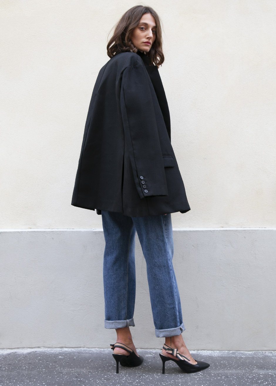 Frankie Oversized Boyfriend Blazer - Black