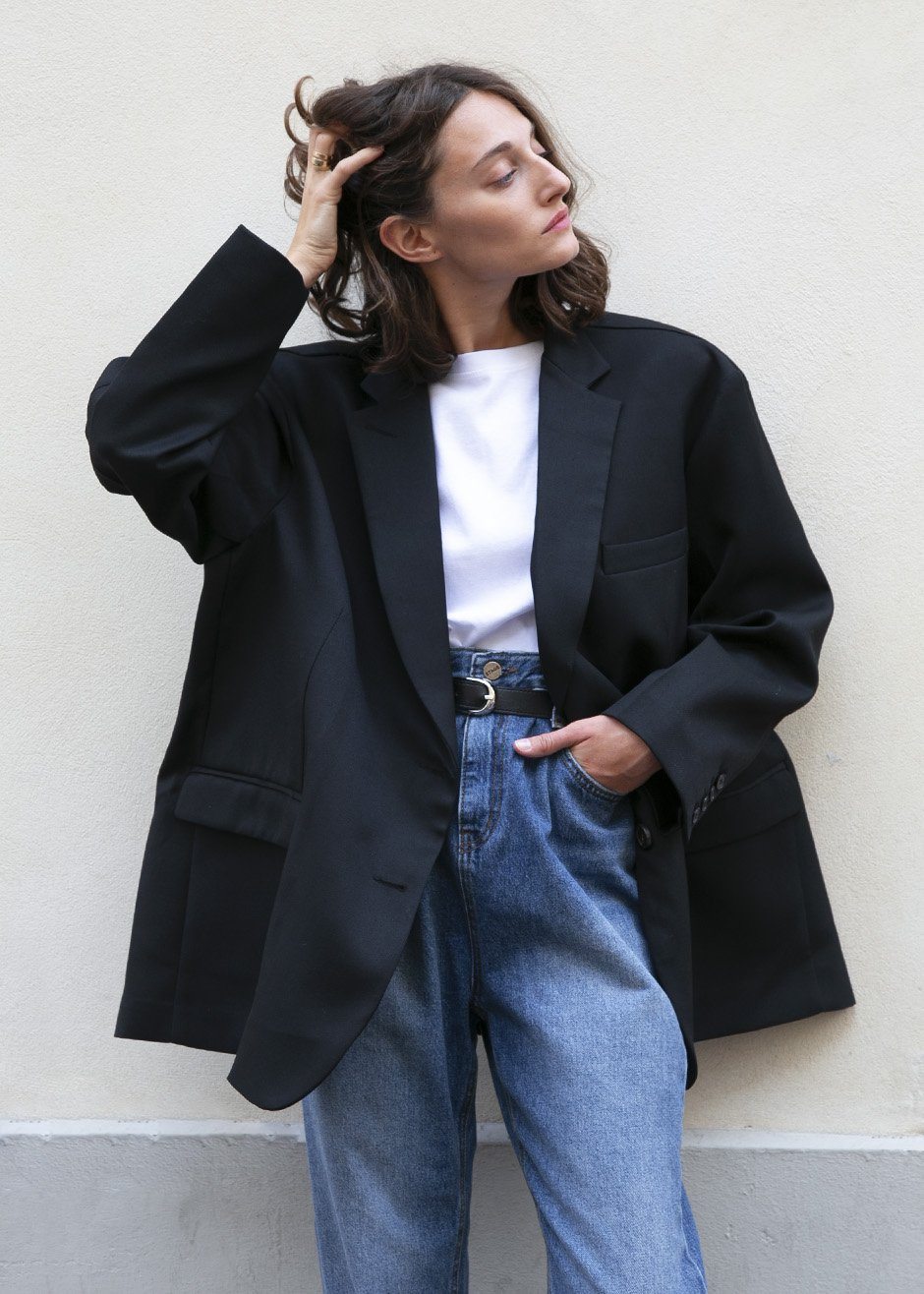 Frankie Oversized Boyfriend Blazer - Black