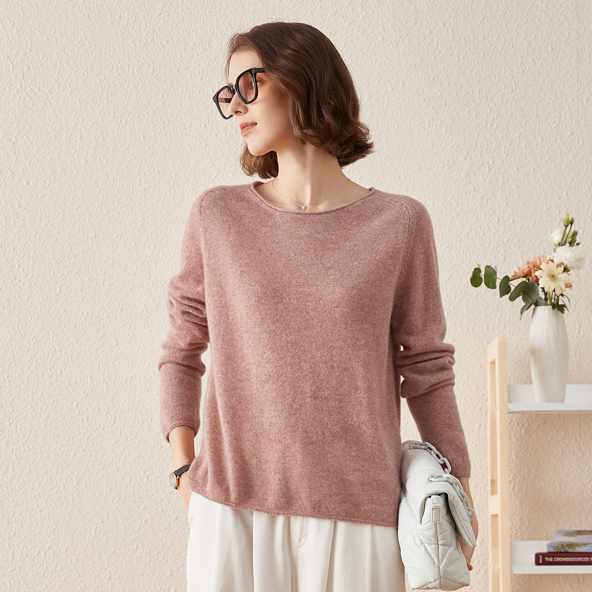 100% Cashmere Women's Loose Knit Sweater