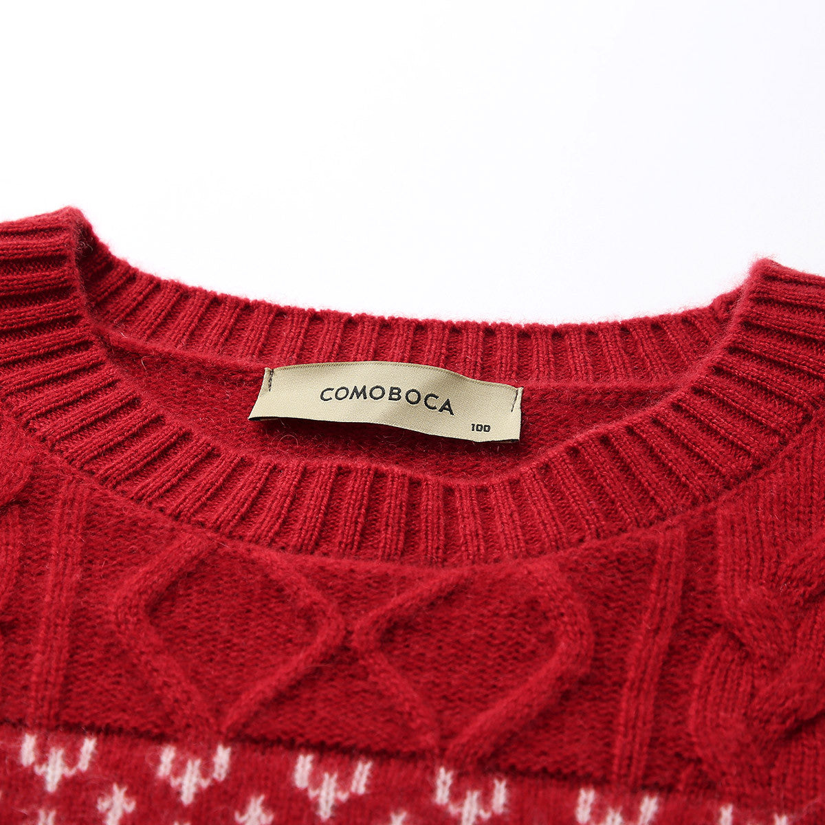 100% Cashmere Cozy Reindeer Fair Isle Knit Sweater