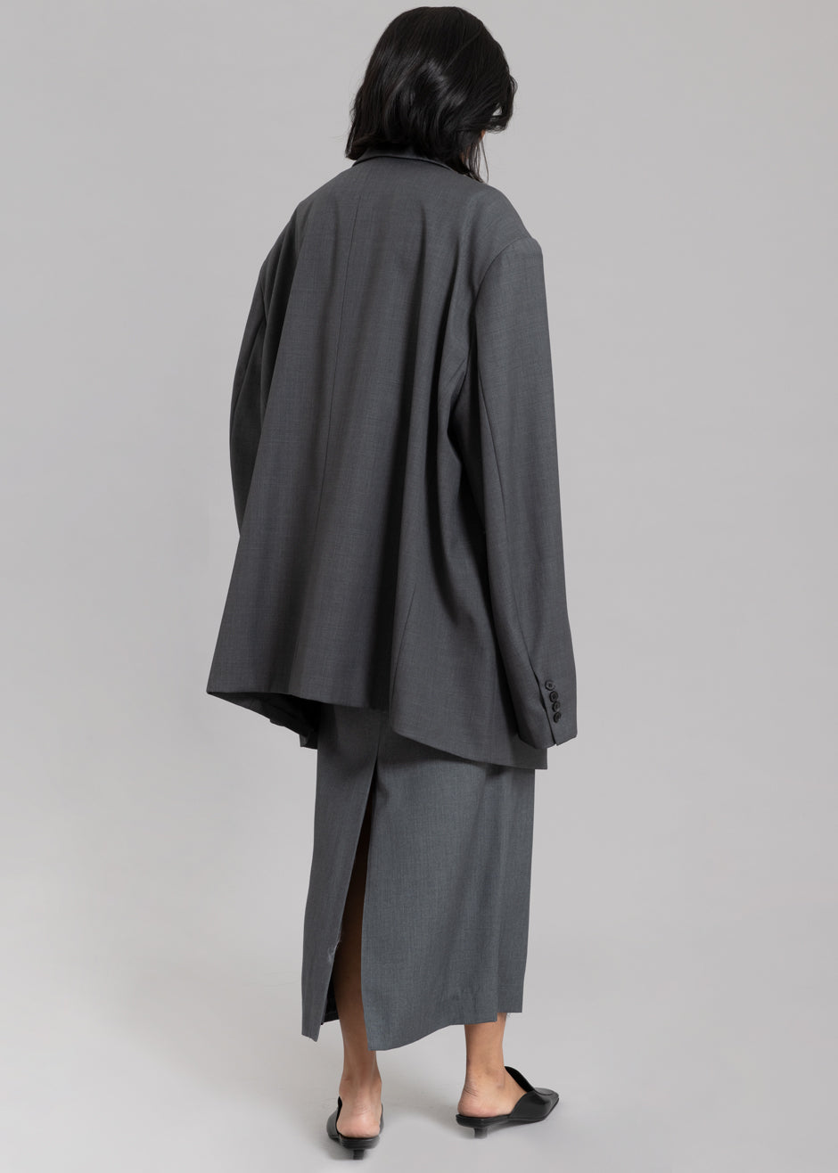 Dee Maxi Oversized Blazer - Charcoal