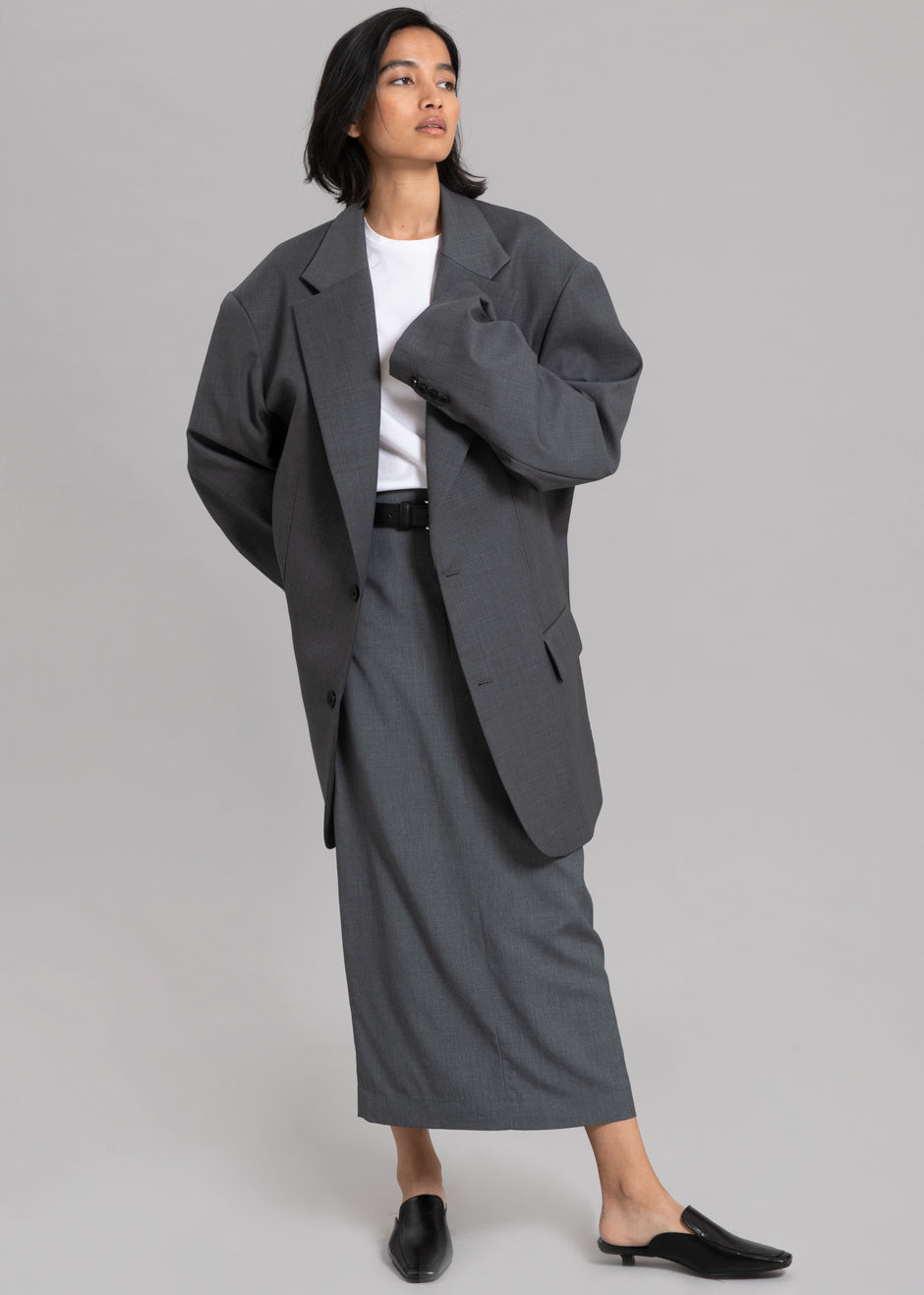 Dee Maxi Oversized Blazer - Charcoal