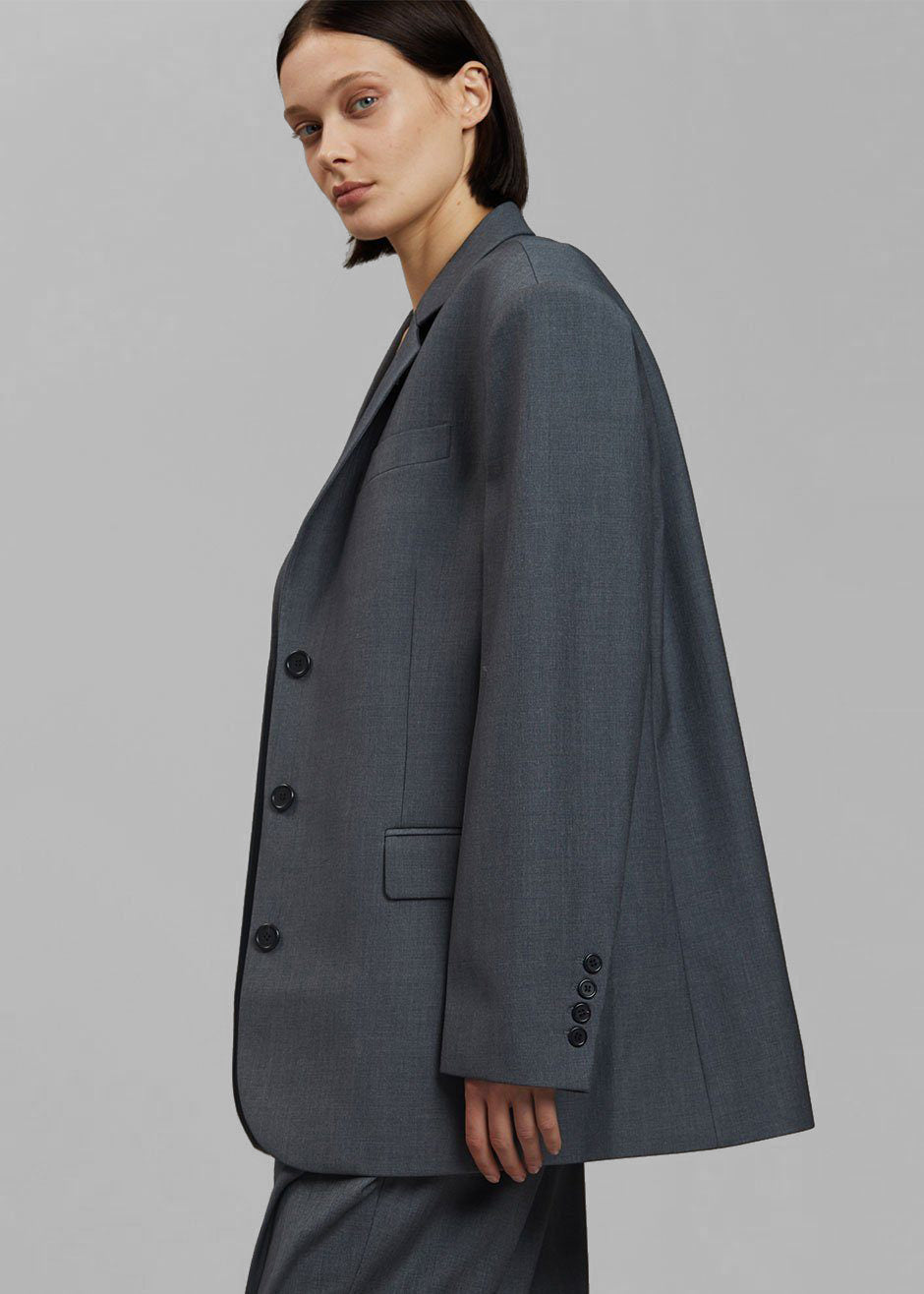 Gelso Oversized Blazer - Dark Grey Melange