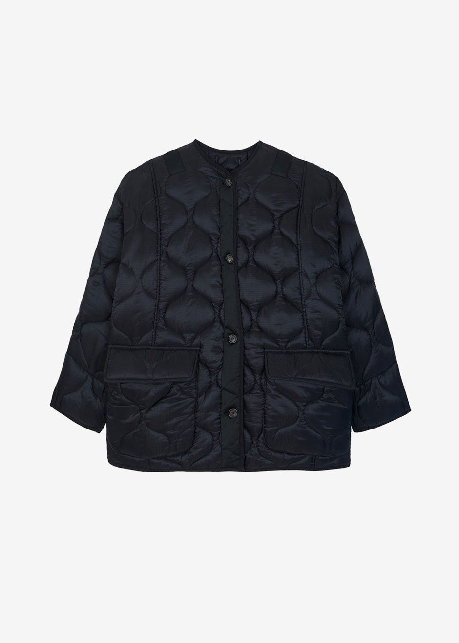 Teddy Quilted Jacket - Black