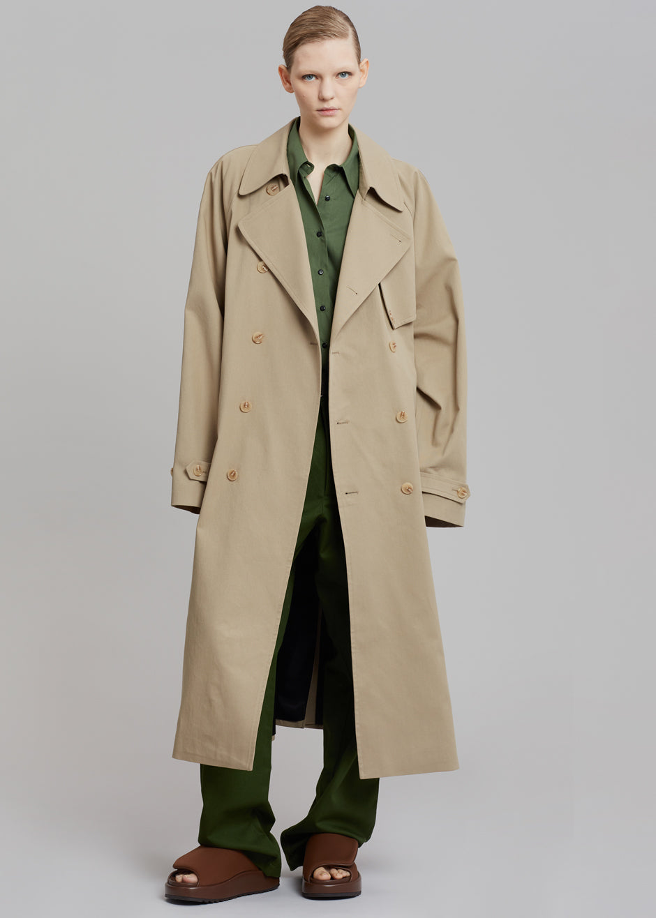 Umi Belted Trench Coat - Beige