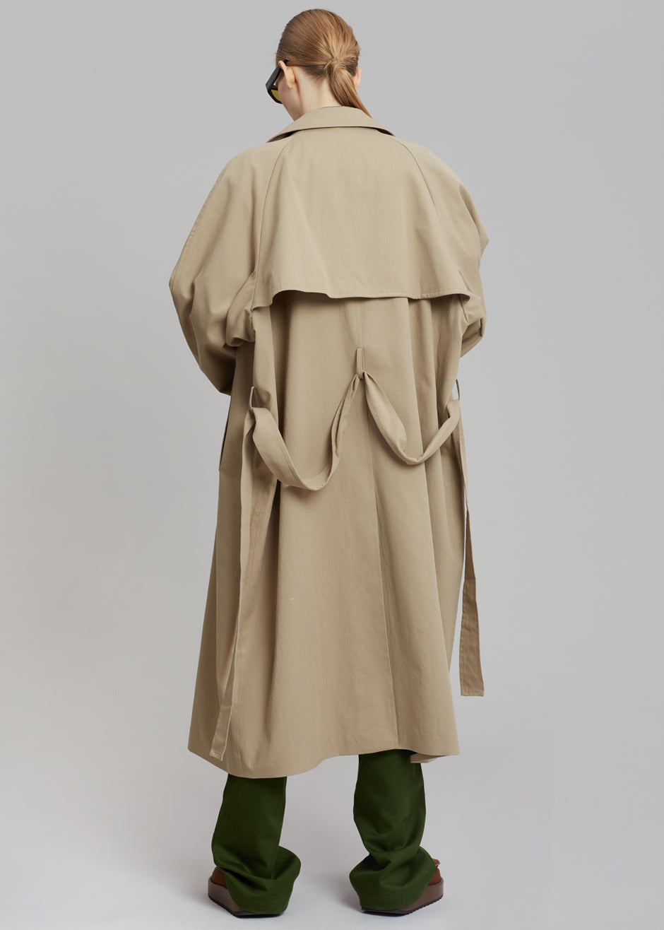 Umi Belted Trench Coat - Beige