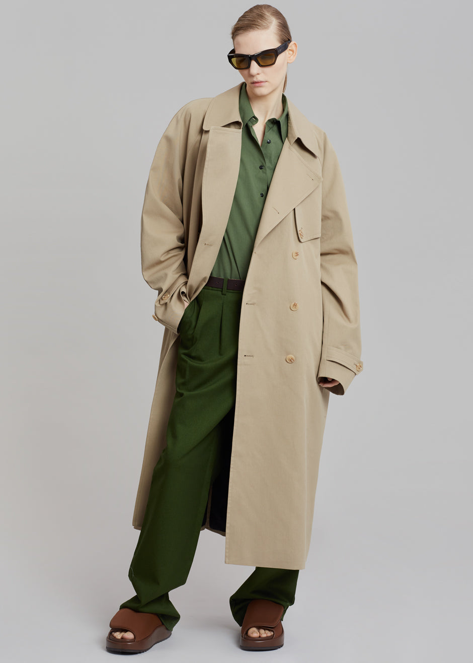 Umi Belted Trench Coat - Beige